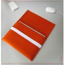 ORANGE German wool felt sleeve for 13'' Macbook Pro white